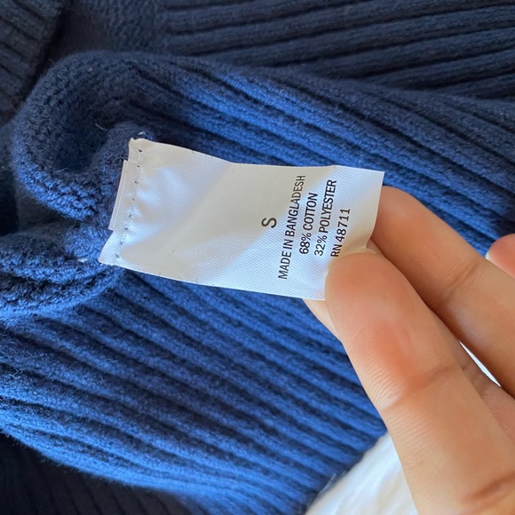 Falls Creek Navy Colorblock Sleeve Pullover Sweater - Picture 8 of 8